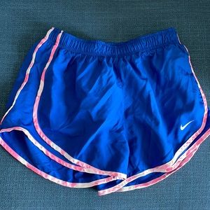 Nike Blue Women’s Running Shorts with Pink Trim